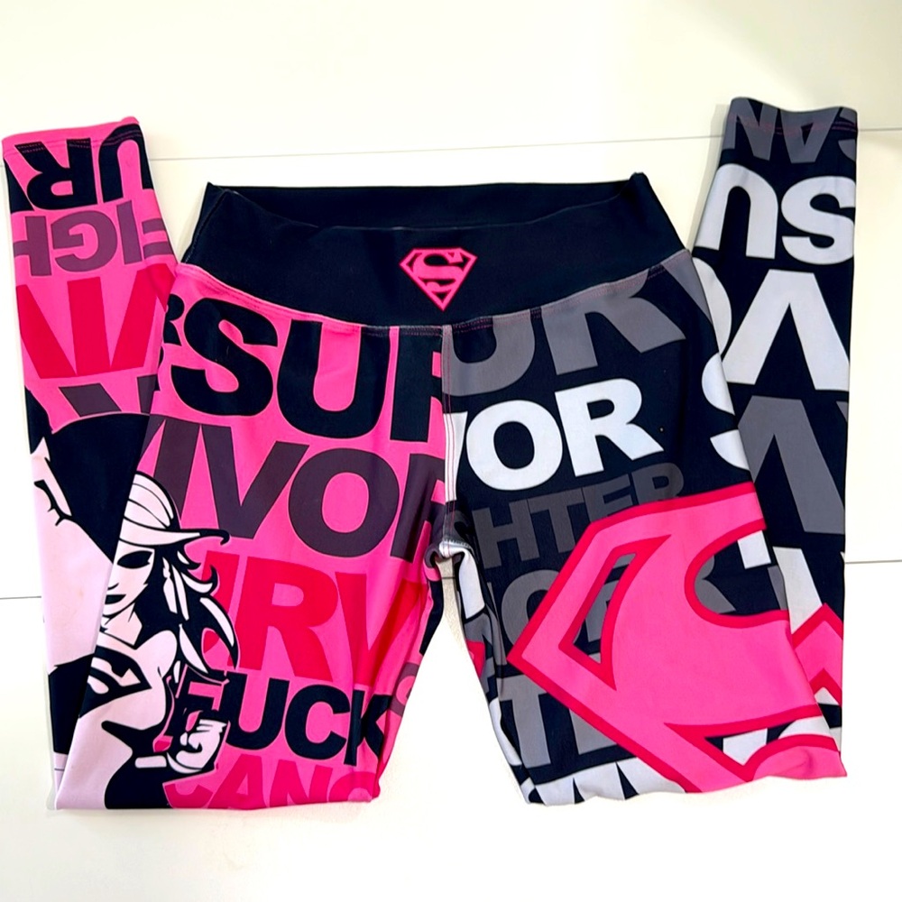 NEW! Superwoman Cancer survivor premium limited edition leggings. Size small.
